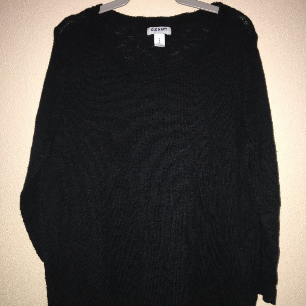 Old Navy 3/4 sleeve black sweater sz. L